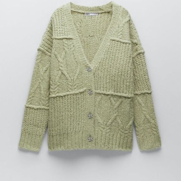 ✨ ZARA PATCHWORK KNIT CARDIGAN✨ - Picture 5 of 13